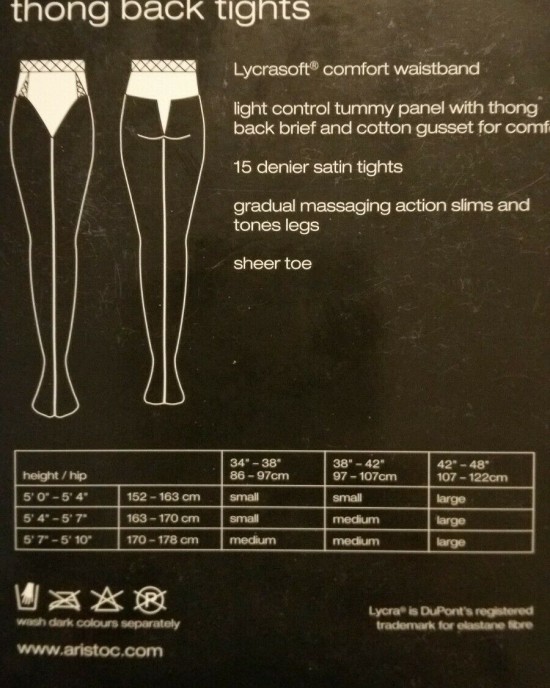 Aristoc Bodytoners Thong Back Tights - 15 Denier Aristoc Bodytoners Thong Back Tights - 15 Denier
