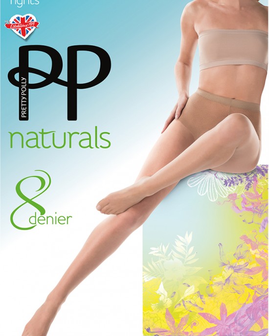 Pretty Polly Naturals Sandal Toe Tights - 8 Denier